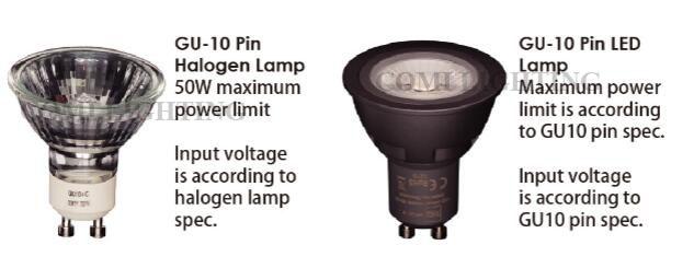 ไฟสปอตไลท์แนวนอน LED ลูเมนสูง GU10 พร้อมฐานกลม 110- 240VAC 1
